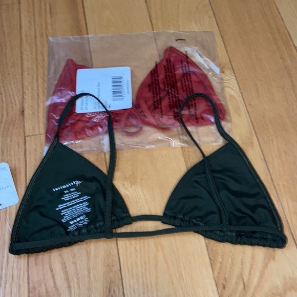 NWT Intimately Free People Sammi Triangle bra in dark olive green size M/L - Picture 4 of 5